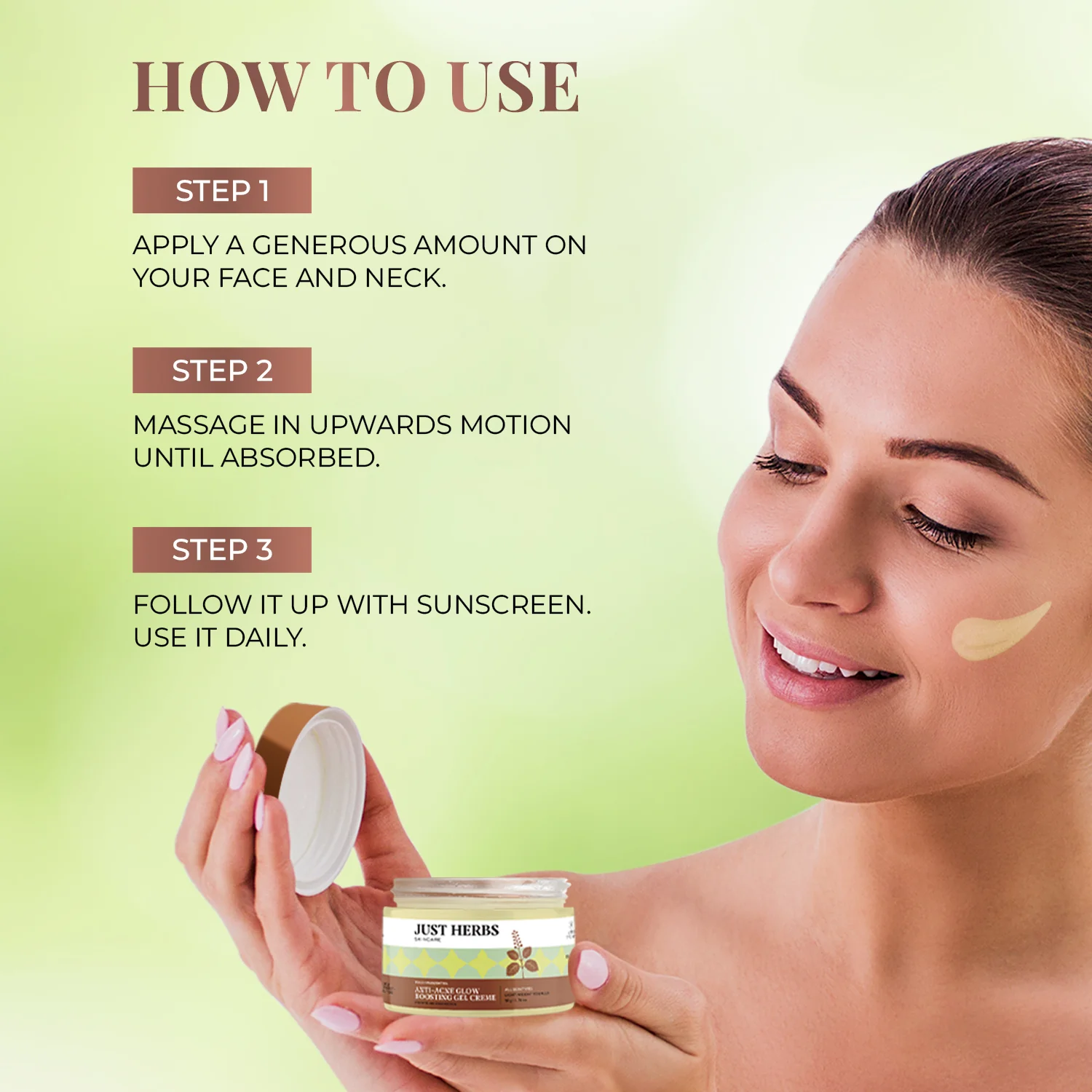 Anti-Acne Glow Boosting Gel Creme with Tulsi and Manjishtha / Fagel - Image 5