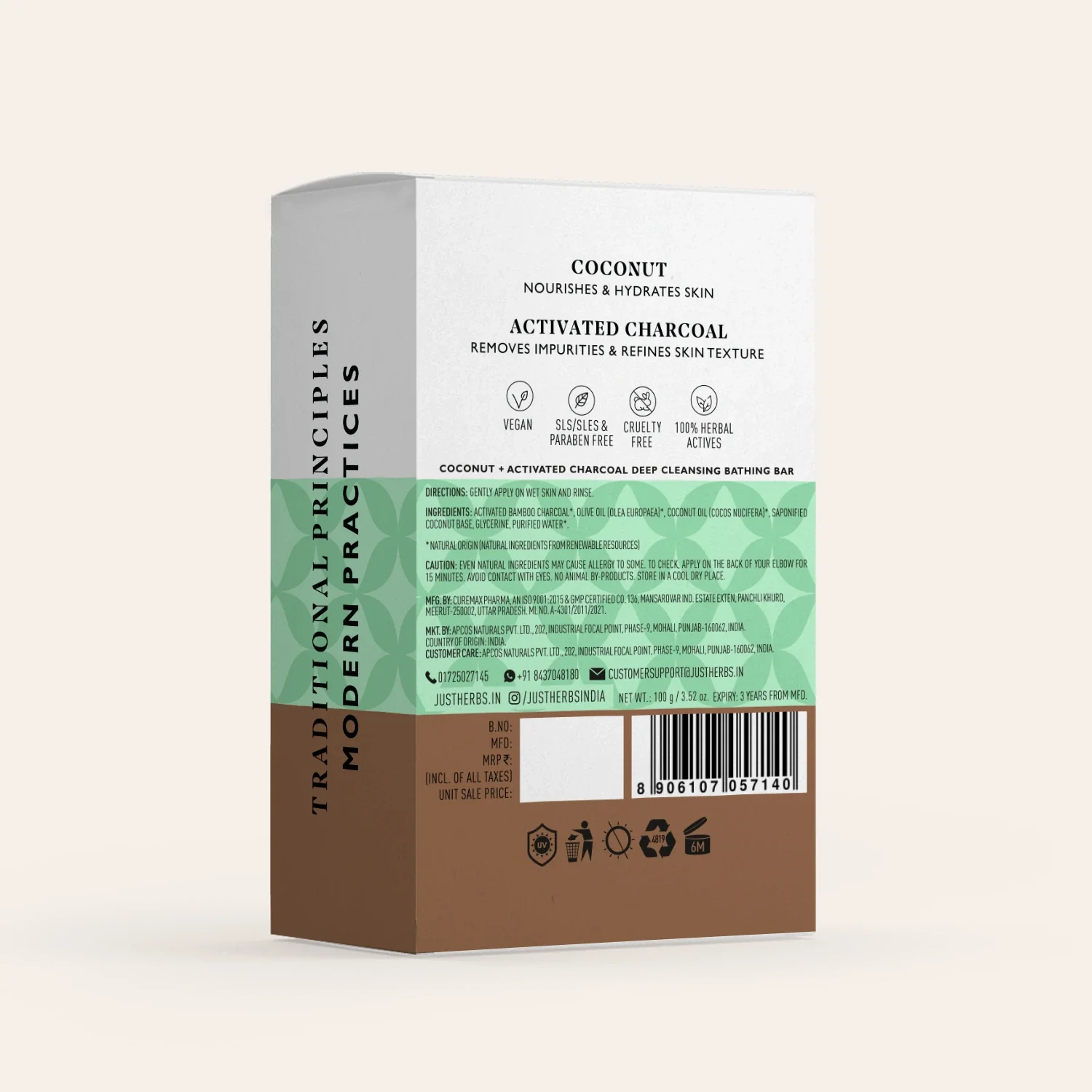 Deep Cleansing Bathing Bar with Coconut and Activated Charcoal - Image 6