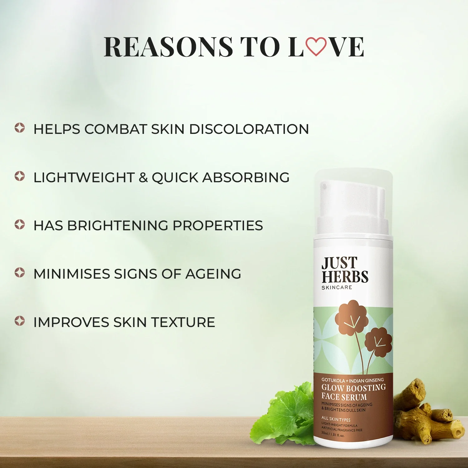 Glow Boosting Face serum with Gotukola and Indian Ginseng - Image 3