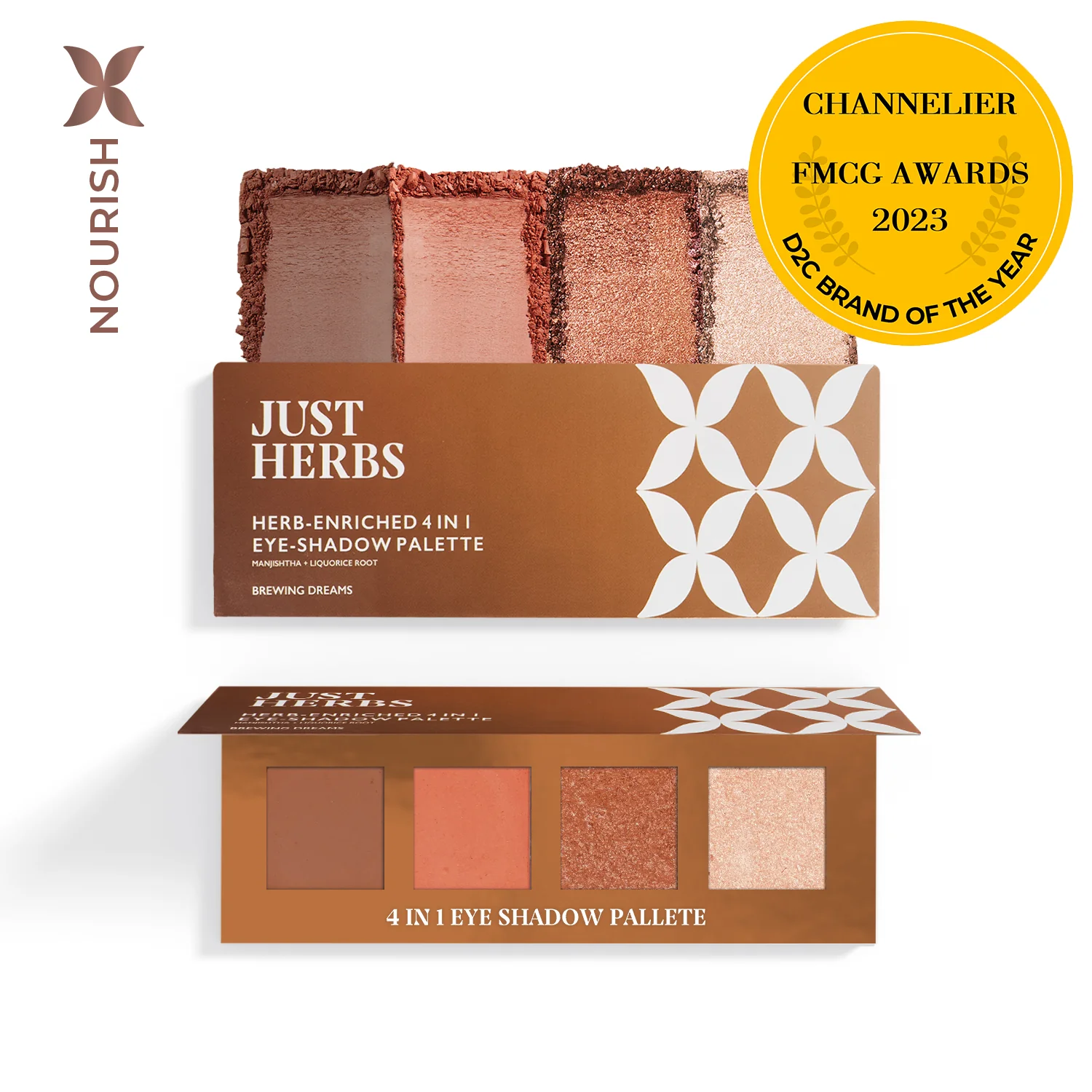 Herb Enriched 4-in-1 Eye-shadow Palette with Manjishtha and Liquorice Root - Image 3