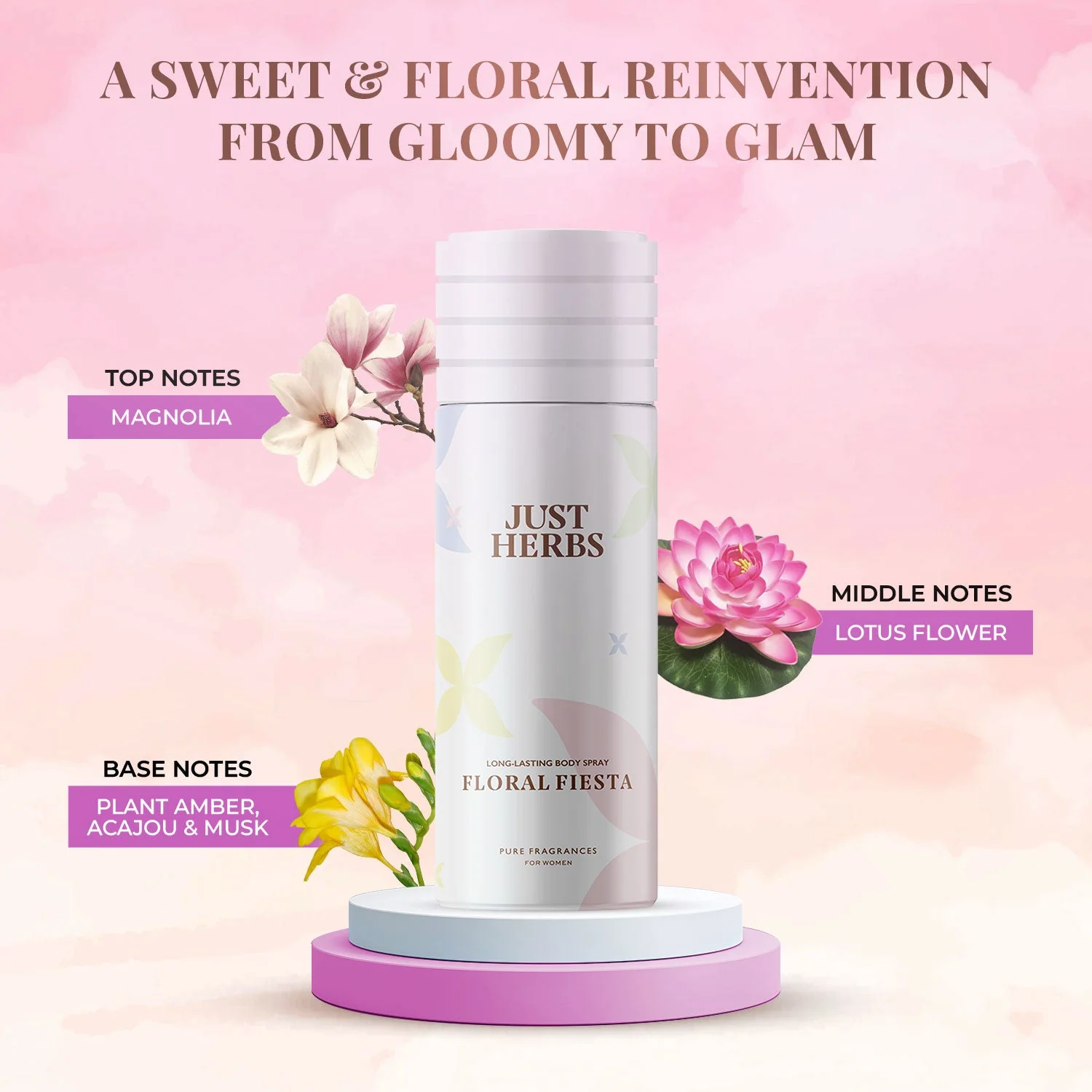 Long Lasting Floral Fiesta Deodorant Body Spray For Women - BYOB - Image 5