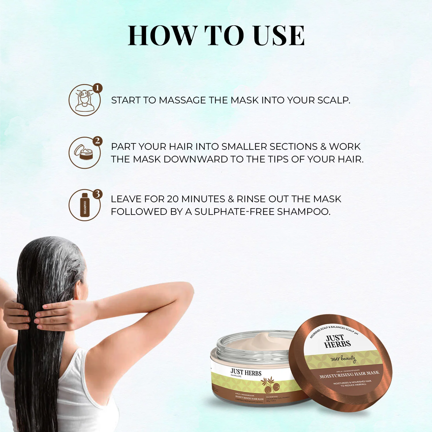 Moisturising Hair Mask with Amla and Shankhpushpi - Image 7