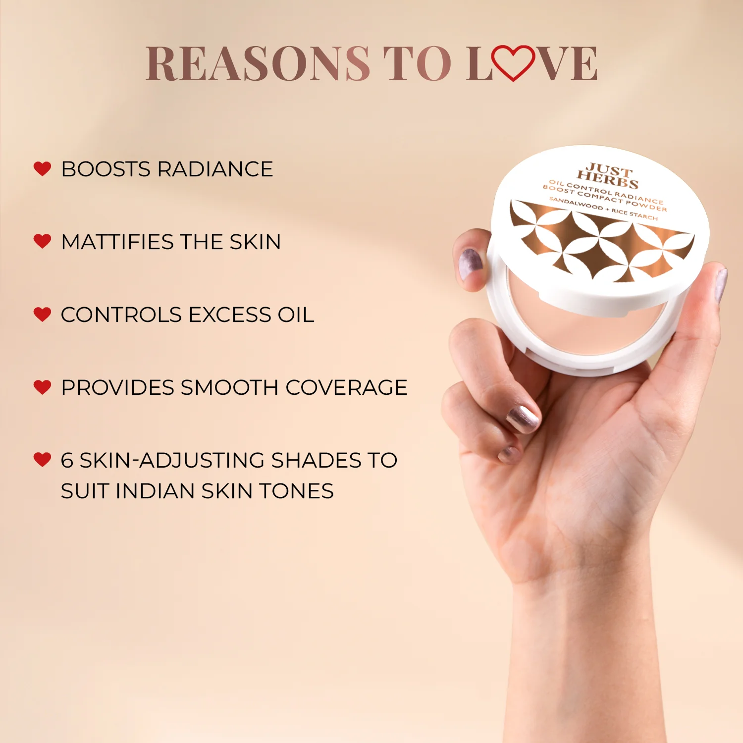 Oil Control Radiance Boost Compact Powder with Sandalwood & Rice Starch - Image 10