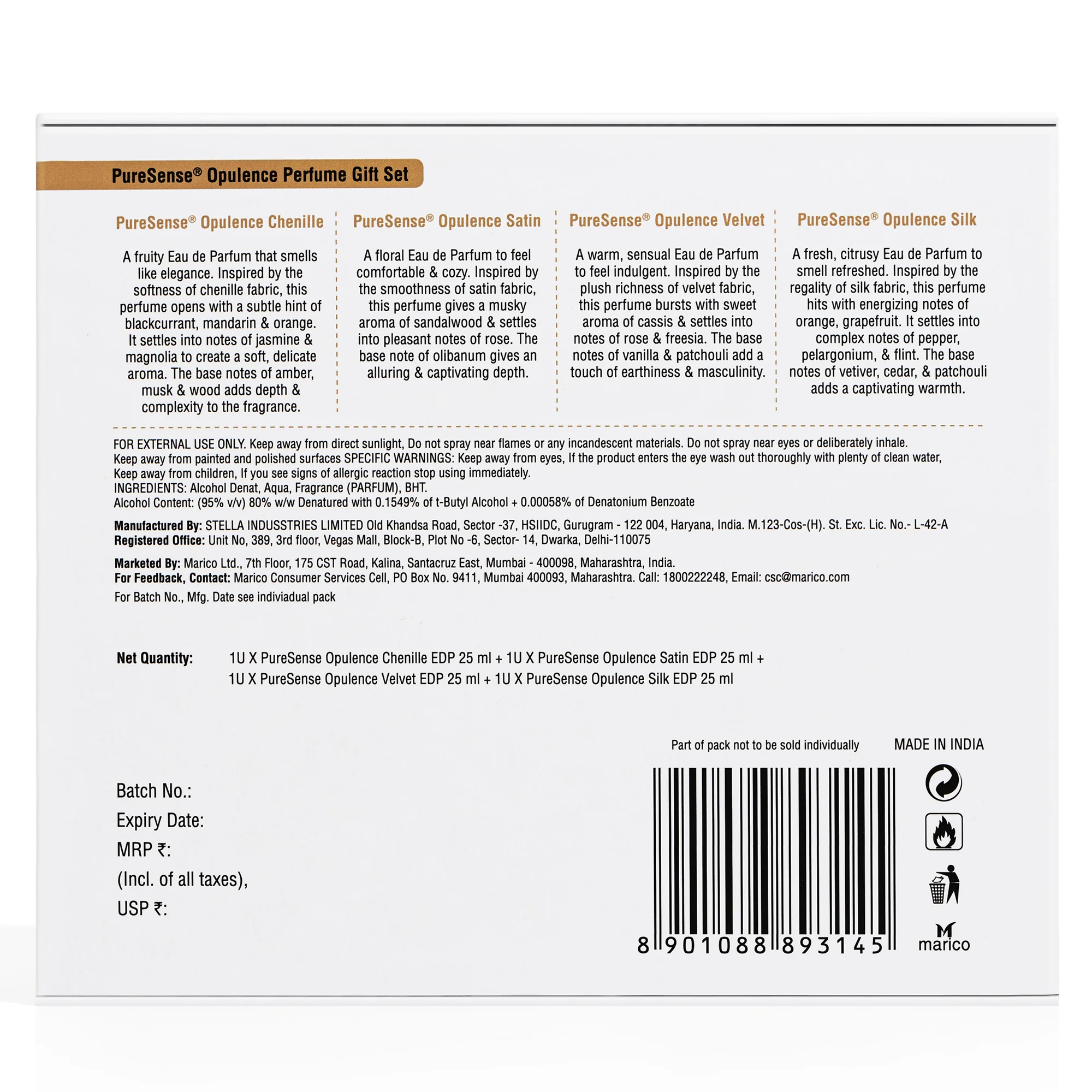 PureSense Opulence Perfume Gift Set - 100ml - Image 10