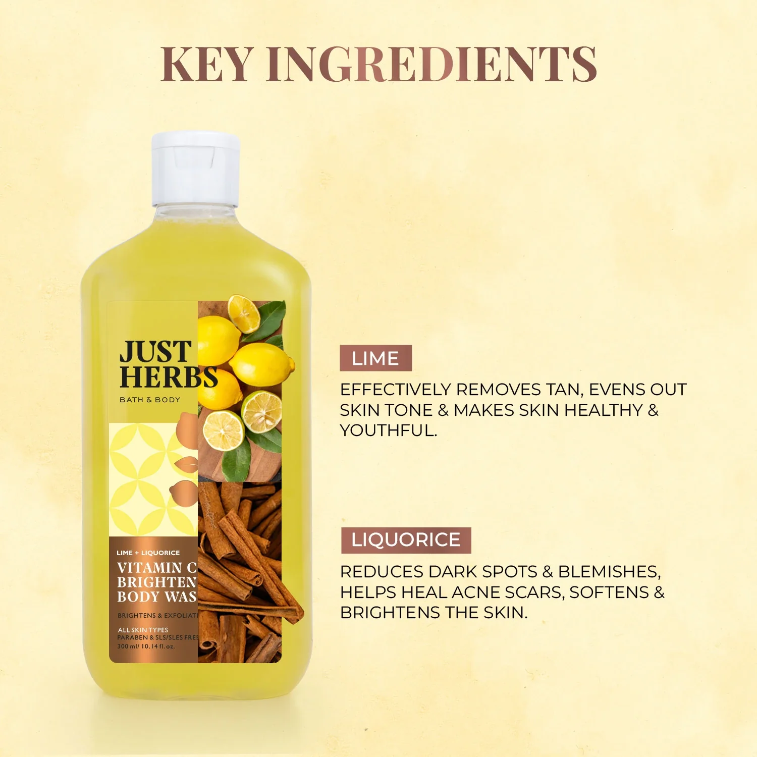 Vitamin C Brightening Body Wash with Lime and Liquorice - Image 4