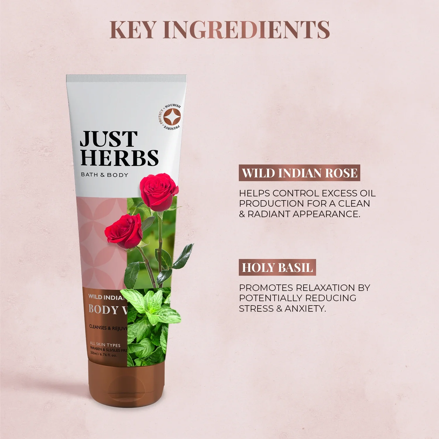 Wild Indian Rose Body Wash 200 ml - Image 5
